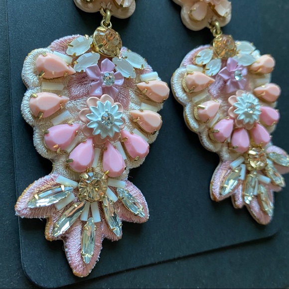 NWT J. Crew Embroidered leather-backed earrings - Picture 8 of 9